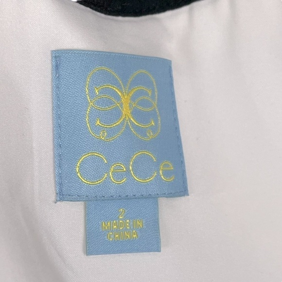 CECE CHARLOTTE WHITE BLACK RUFFLE BUST BOW LOLITA COCKTAIL MINI DRESS - Picture 11 of 13